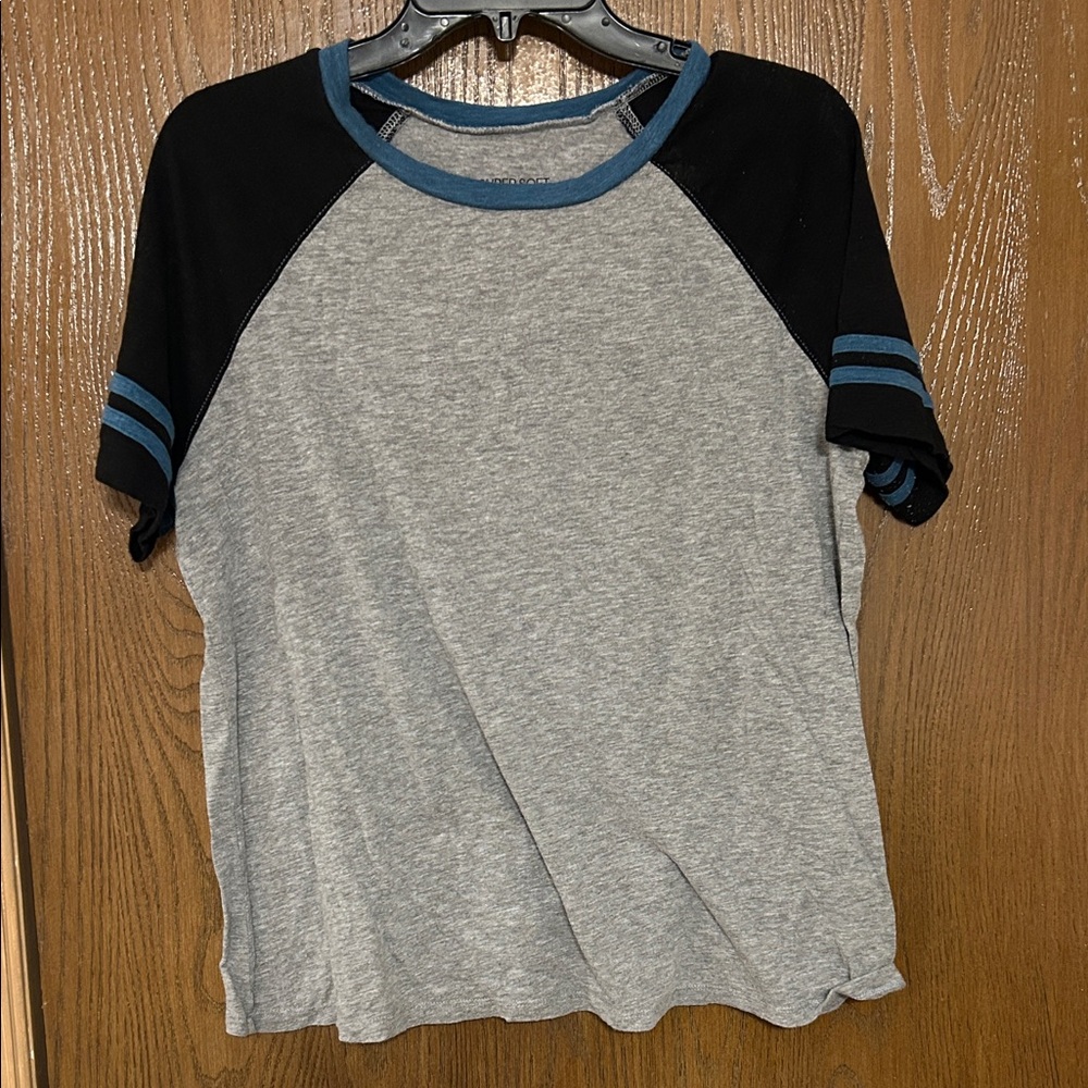 Torrid Gray and Blue Slub Jersey Top
